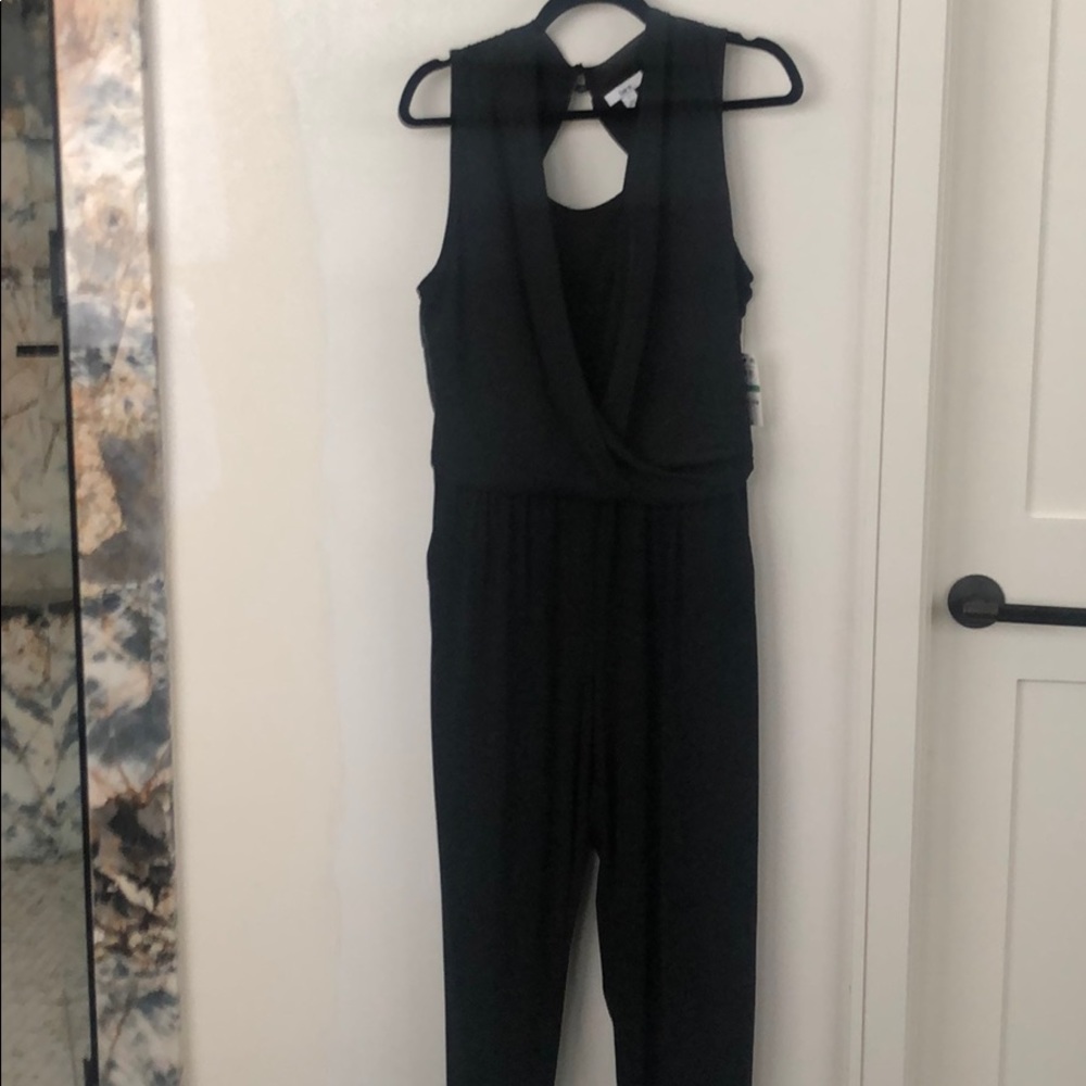 Sleeveless draped jumpsuit